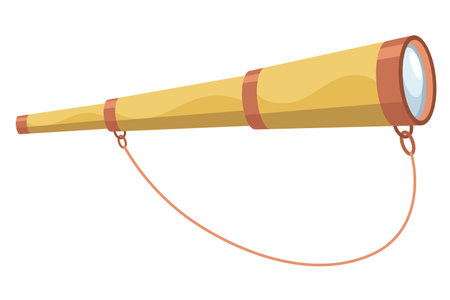 Optical instrument icon for viewing distant objects. Telescope, device for education. Modern isolated vector illustrationのイラスト素材