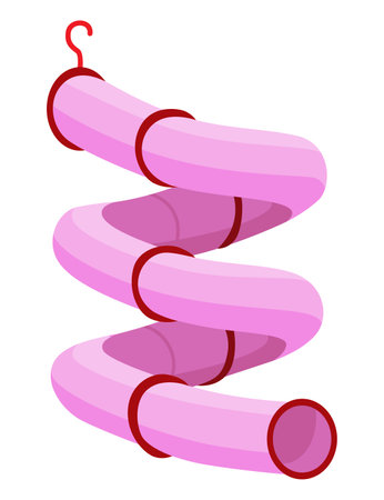 Hamster habitat accessorie. Tunnel. Element of habitat for adorable fat animal. Isolated on white backgroundのイラスト素材