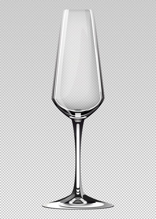 Alcohol glass. Transparent empty realistic mockup stemware for different drinks. Vector illustrationのイラスト素材