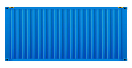 Logistic cargo container. Shipping, transportation and delivery concept. Realistic 3d template isolated on white backgroundのイラスト素材