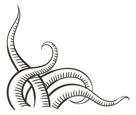 Old antique treasure map element. Decorative symbol for map template. Pirate grunge map element. Hand drawn vintage vector illustrationのイラスト素材