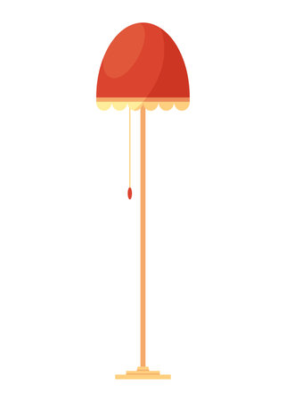 Modern furniture for home and office interior vector illustration. Cartoon isolated stylish lamp contemporary cozy accessories and decorのイラスト素材