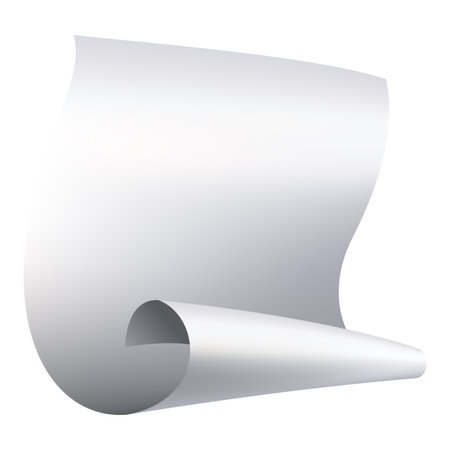 Flying paper page, icon. Falling documents sheet. Curved corner or fly page sheet. Scattered office sheet in motion. Vector cartoon illustrationのイラスト素材