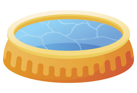 Swimming inflatable pool for children. Isometric home pool icon. Web design isolated on white background. Vector illustrationのイラスト素材
