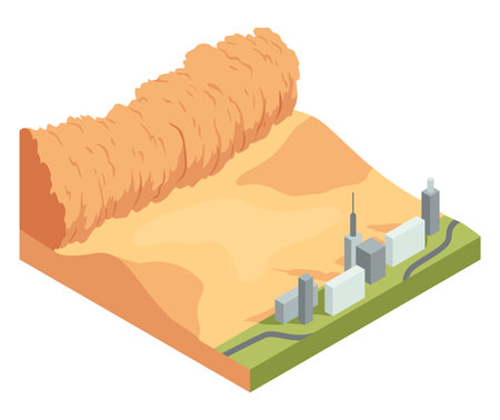 Sand storm. Natural disaster vector illustrationのイラスト素材