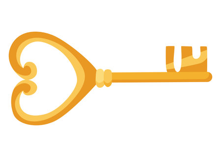 Key game icon. Vector cartoon game ui symbol. Gui of rpg computer or mobile gameのイラスト素材