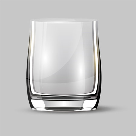 Alcohol glass. Transparent empty realistic mockup stemware for different drinks. Vector illustrationのイラスト素材