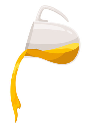 Maple syrup icon. Droplet and flowing nectar in glass jar. Cartoon natural design elements, fresh and tasty isolated on white backgrounのイラスト素材