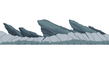 Game landscape. Cartoon design nature. Landscape of soil section. Illustration of cross section ground slice isolated on white backgroundのイラスト素材