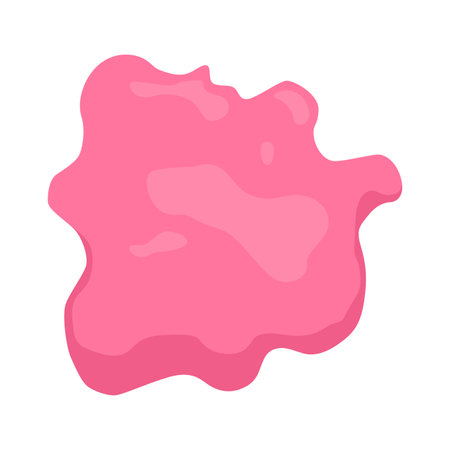 Bubble gum splash. Cartoon chewy sweet candy. Stains and sticky stretchy form. Children bubblegum. Vector illustrationのイラスト素材