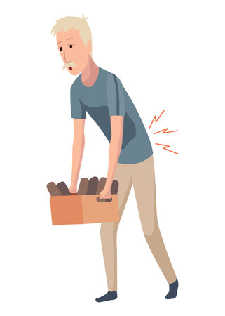 Household injurie. Isolated icon of home trouble. Warning about possible dangerous situation. People character getting civilian trauma. Vector illustration of accidentのイラスト素材