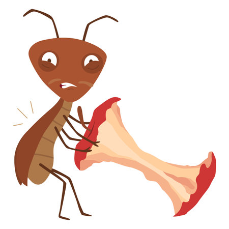 Dirt cockroach. Funny brown beetle. Adorable parasit, wildlife sticker. Cartoon insect pest vector illustrationのイラスト素材