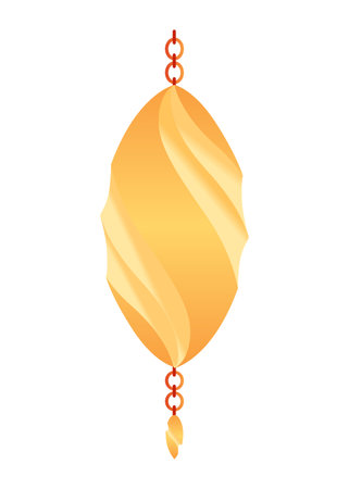 Asian cartoon lanterns, icon. Chinese festival lantern, traditional decoration for asian. Chinatown and Chinatown festival paper lantern element. Vector illustration on white backgroundのイラスト素材