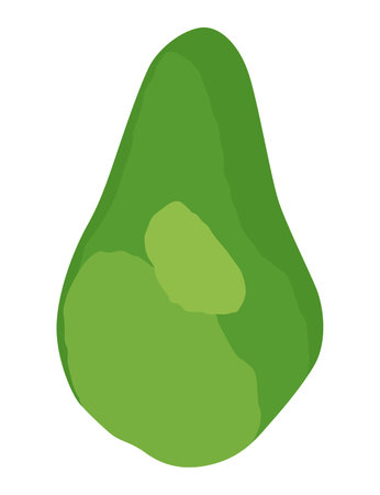 Vector icon of avocado. Avocado fruit in flat design. Omega-3 productのイラスト素材