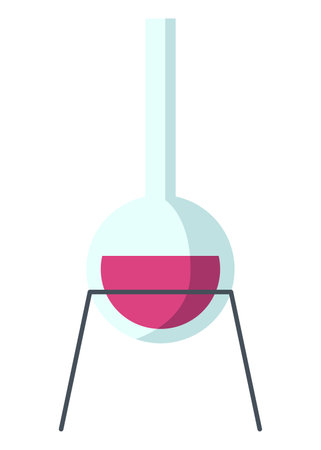 Science researching chemical lab element. Professional work of scientific research. Molecular engineering vector concept. Modern scientific or chemistry classroom interior design symbolのイラスト素材