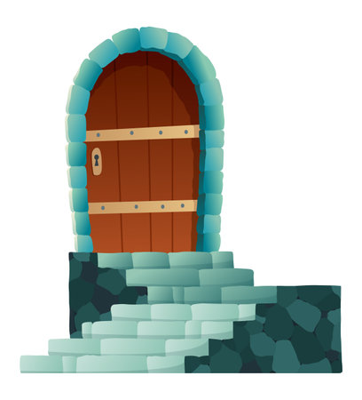 Vector cartoon medieval prison, torture object. Vector element isolated on whiteのイラスト素材