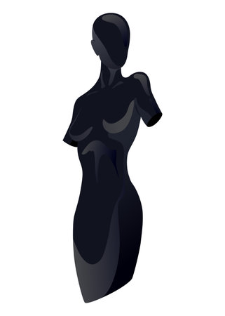 Mannequin silhouette of women. Flat female fashion character front view, girl. Human body clothing template. Vector Illustrationのイラスト素材