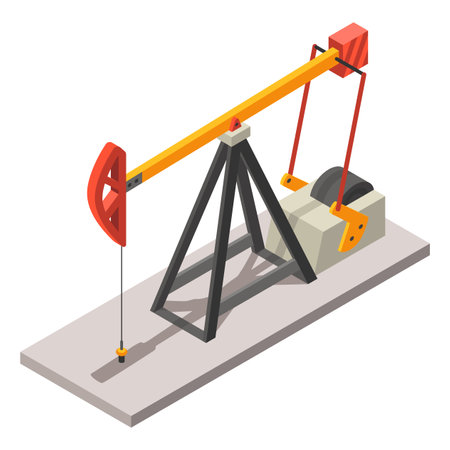 Isometric Oil Pump Jack is significant in drilling operations in energy production industryのイラスト素材