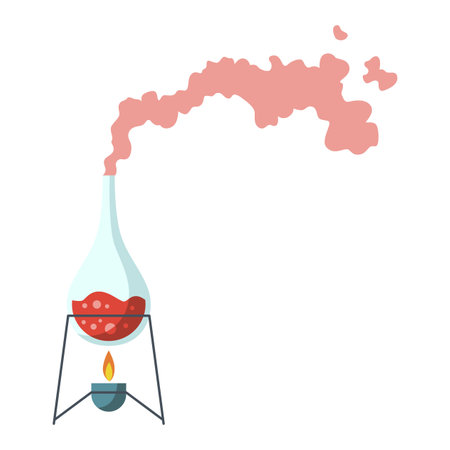 Science researching chemical lab element. Professional work of scientific research. Molecular engineering vector concept. Modern scientific or chemistry classroom interior design symbolのイラスト素材