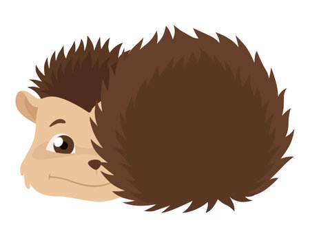 Lovely hedgehog. Cute funny wild forest animal. Prickly cartoon character. Vector isolated illustrationのイラスト素材