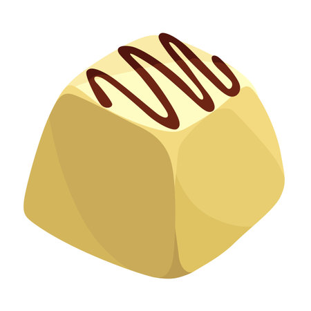 Realistic chocolate piece of dark chocolate icon. Chunk of cocoa dessert or square chocolate candy. Food sweet snack isolated on white backgroundのイラスト素材