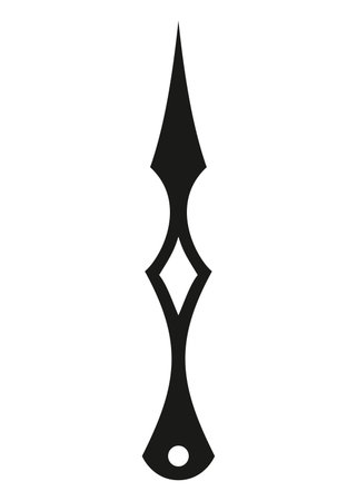 Clock pointer arrow. Black silhouette chronometer element. Clock arm. Watch hands, isolated time pointer. Vector cartoon illustrationのイラスト素材