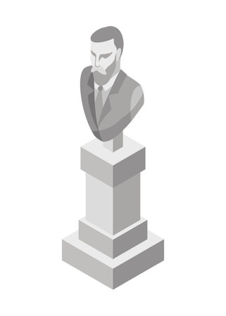 Monument icon isometric. Symbol of monumental art. Famous national memorial on white background. Vector cartoon illustrationのイラスト素材