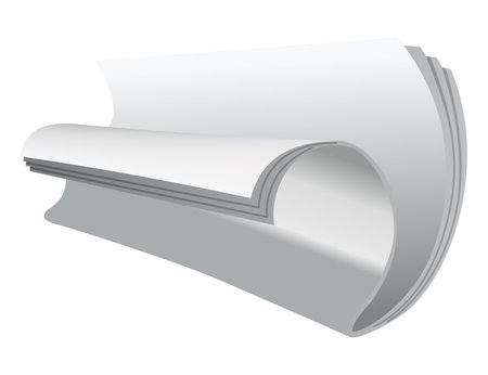 Folded newspaper. Modern news publication. Newspaper icon. Periodical printing product, daily news and sport, food and medicine, business information, latest pressのイラスト素材