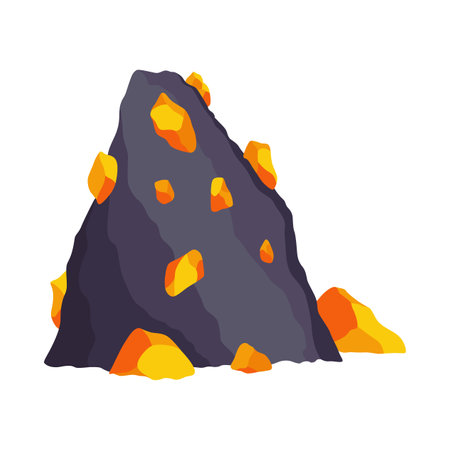 Mining element. Game mining props icon. Assets item in cartoon style, object for ui or level design. Treasure mining. Vector illustrationのイラスト素材