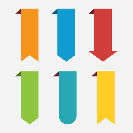 Retro ribbon. Icon on white background. Curved textile symbol. Flat vector isolated bannerのイラスト素材