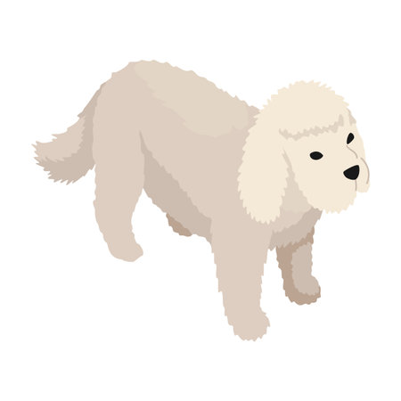 Farm animal isometric. Domestic animal in 3d flat back and front view. Cute game character of dog. Vector iconのイラスト素材