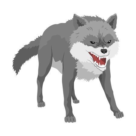 Gray wolf. A predatory beast. Wild forest animal. Vector hand drawn vintage old sketch for stamp, t-shirt or typography or badgeのイラスト素材