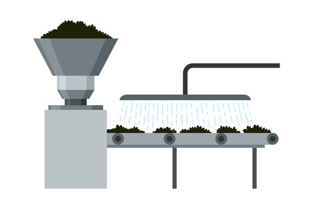 Olive washing equipment. Vector isolated element. Editableのイラスト素材