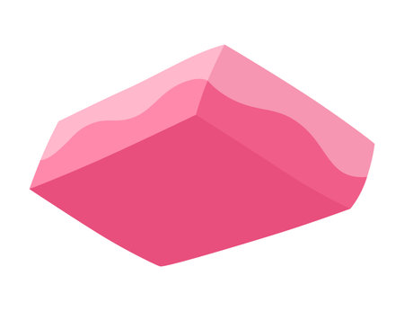 Bubble gum splash. Cartoon chewy sweet candy. Stains and sticky stretchy form. Children bubblegum. Vector illustrationのイラスト素材