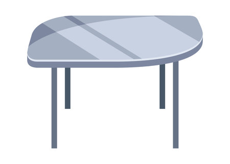 Table furniture of wood, interior wooden desk. Empty wooden table isolated illustration on white background. Vector illustration of platform or standのイラスト素材