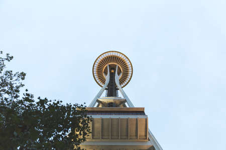 Seattle Space Needle in downtown Seattle, Washington, USA.の写真素材