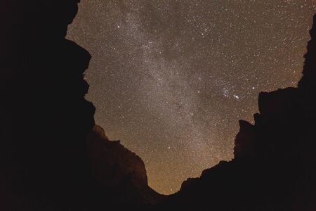 Stars and silhouettes in Zion National Park, Utah, USA.の写真素材