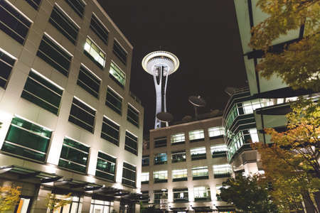 Seattle Space Needle in downtown Seattle, Washington, USA.の写真素材