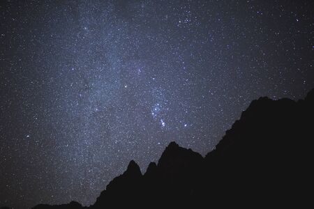Stars and silhouettes in Zion National Park, Utah, USA.