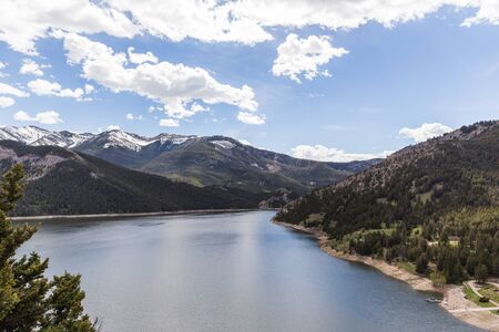 Gibson Reservoir on a spring or summer day in Montana, USA.の写真素材