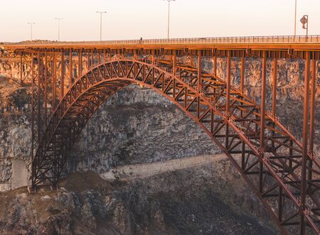 Perrine Bridge near Twin Falls and Jerome, Idaho, over the Snake River in southern Idaho, USA.の写真素材