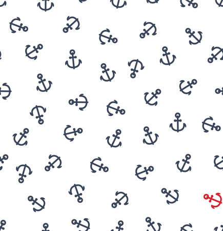 Seamless multi directional nautical vector anchor repeat background pattern print designのイラスト素材