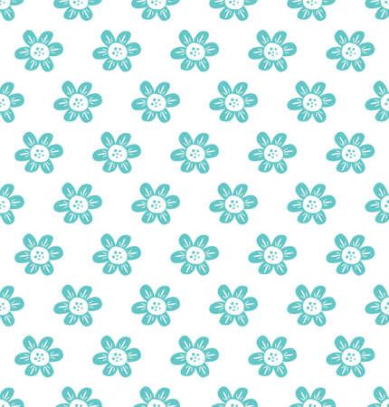 Seamless vector repeat tropical floral surface pattern design in bright colours on a white background.のイラスト素材