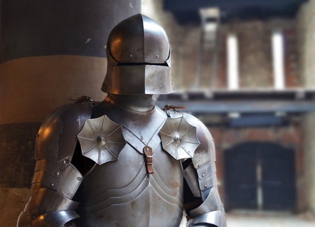 Man in a medieval armor の写真素材