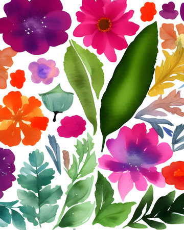 Illustration of autumn maple leaves painting workの素材