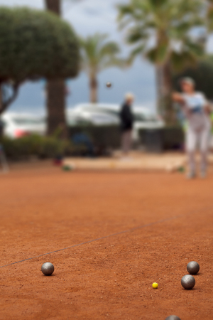 Playing petanqueの写真素材