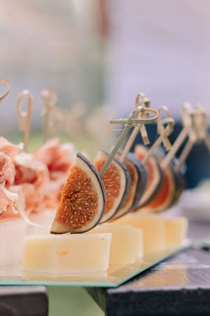 Various tasty and healthy snacks at the buffetの写真素材