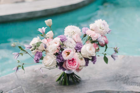 Wedding bridal bouquet of flowersの写真素材