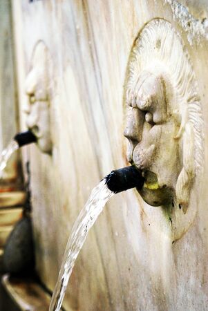 Fountain at the village of Pinakates. Pelio mountain, Magnesia Prefecture, Thessaly region, central Greece.の写真素材