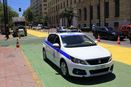 Greece, Athens, June 17 2020 - Pedestrian footway and cycle track under construction. The Great Walk...